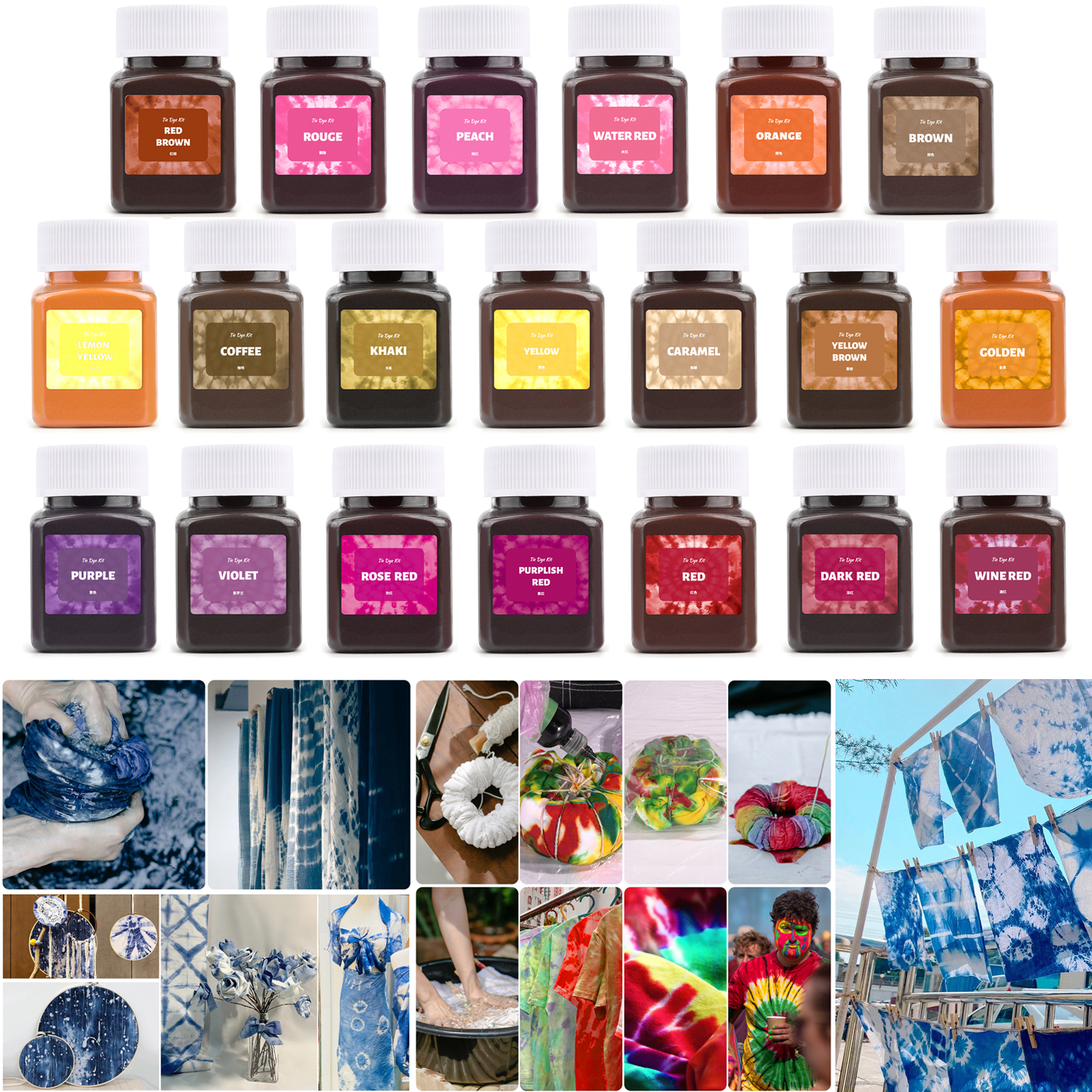50ml/Bottle Fabric Tie Dye Pow - Indigo Dye Kit ulasan dan harga